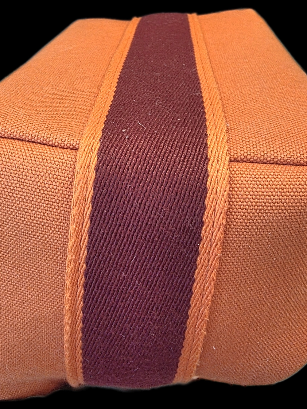 Orange Canvas Cosmetic Pouch with Rope Strap - Picture 13 of 14